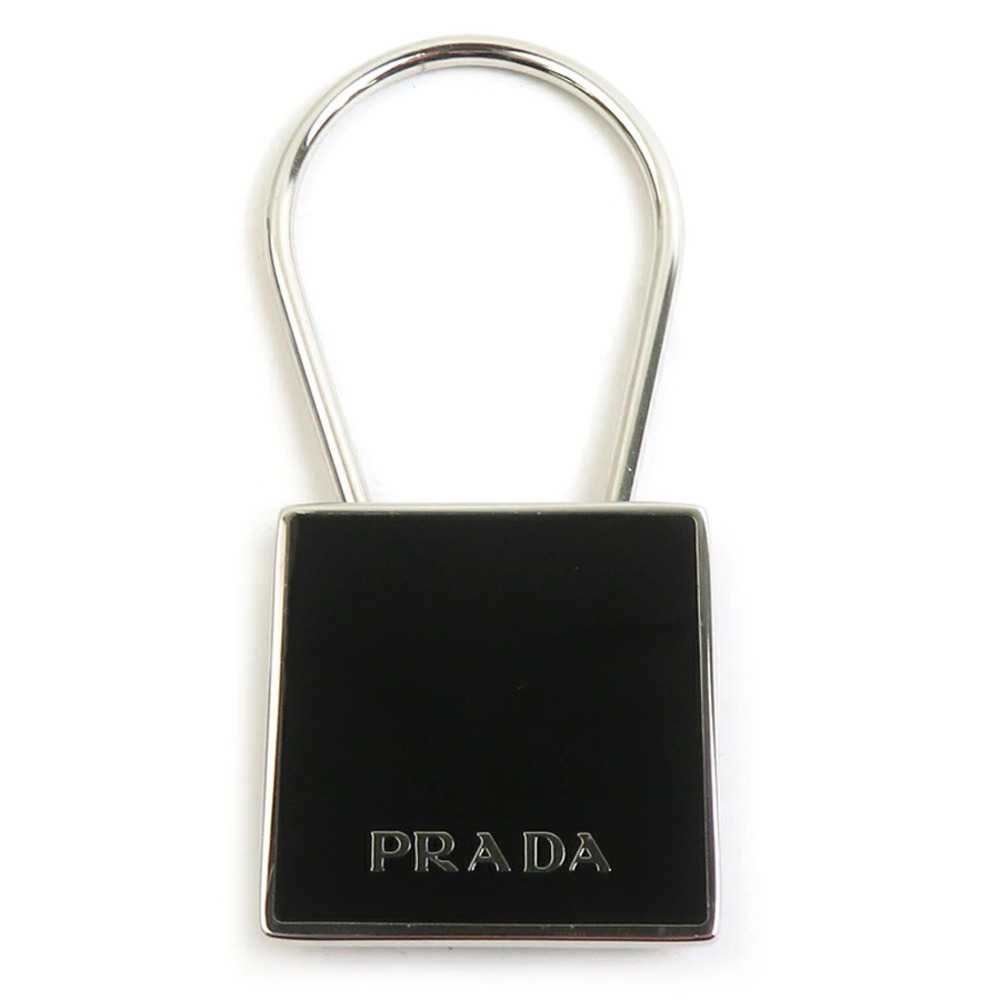 Prada Keyring Metal Black Silver